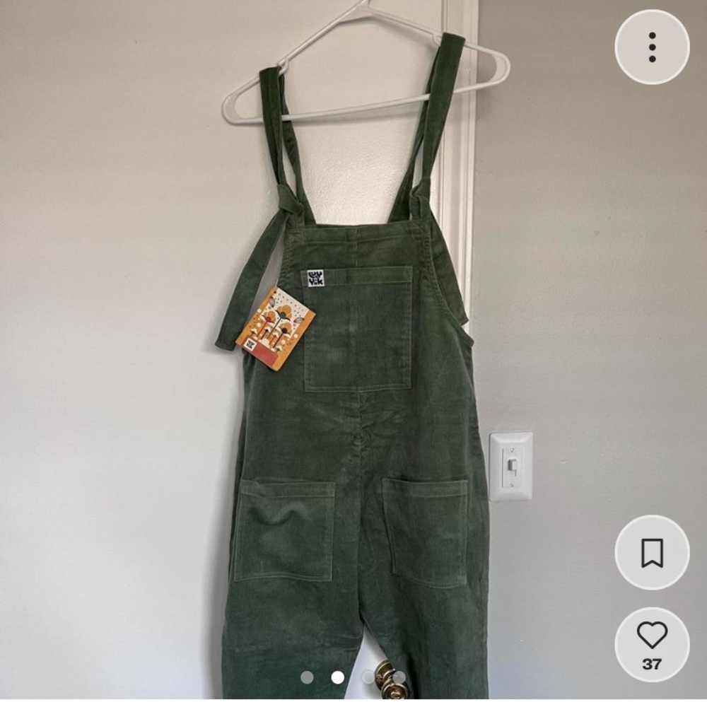 Lucy & Yak Olive Green Corduroy Overalls